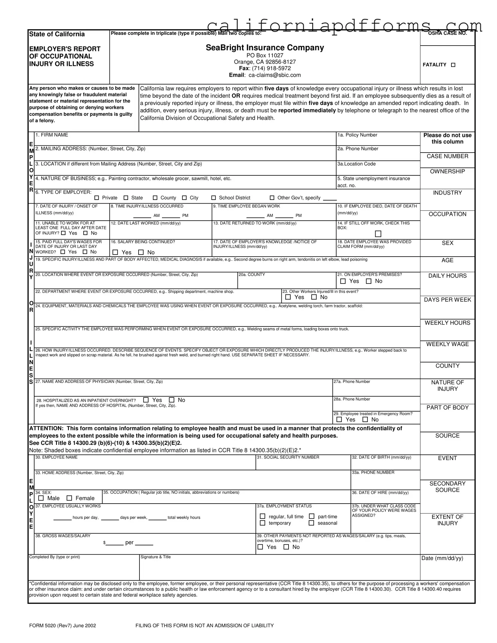 Download 5020 California Form