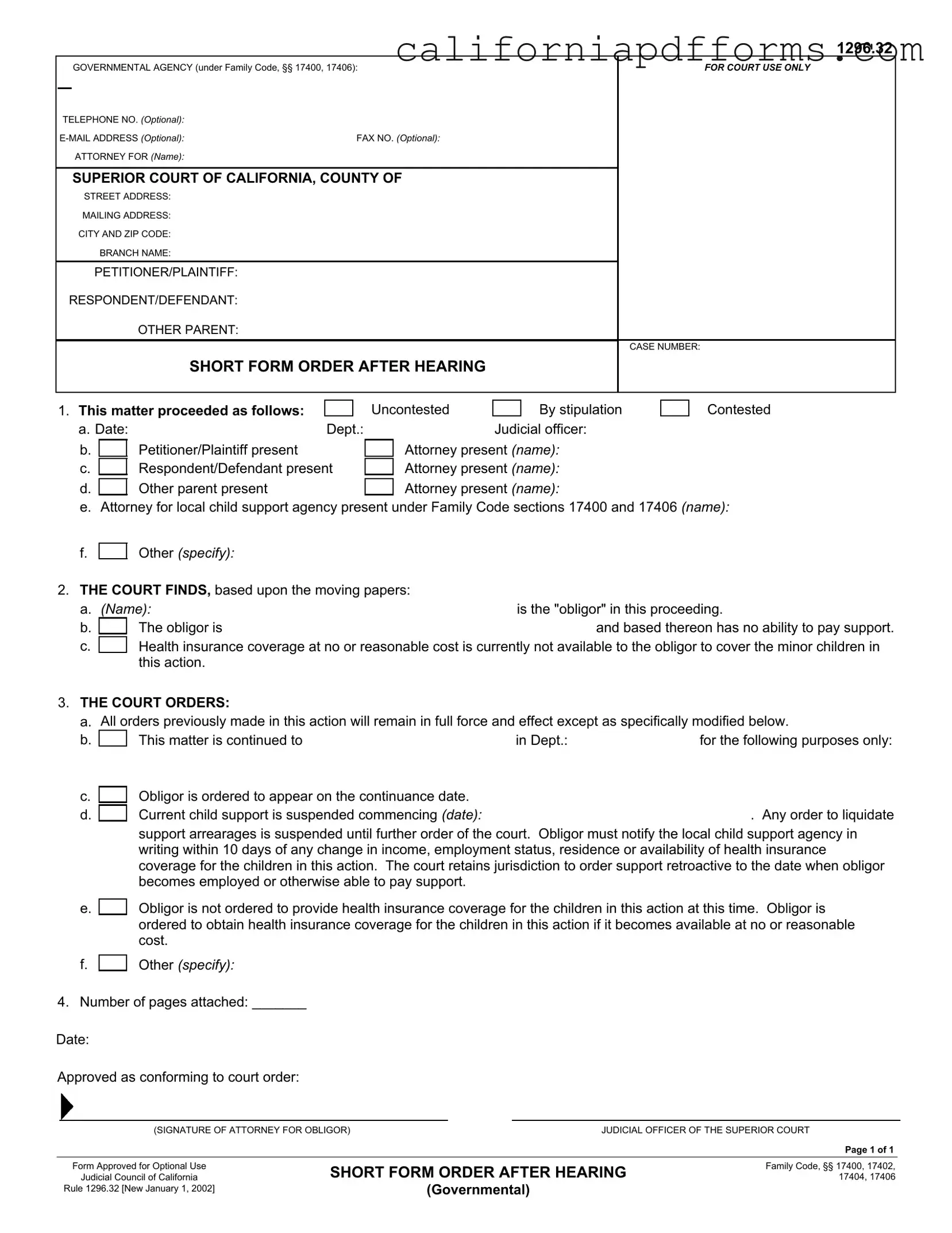 Download California 1296 32 Form