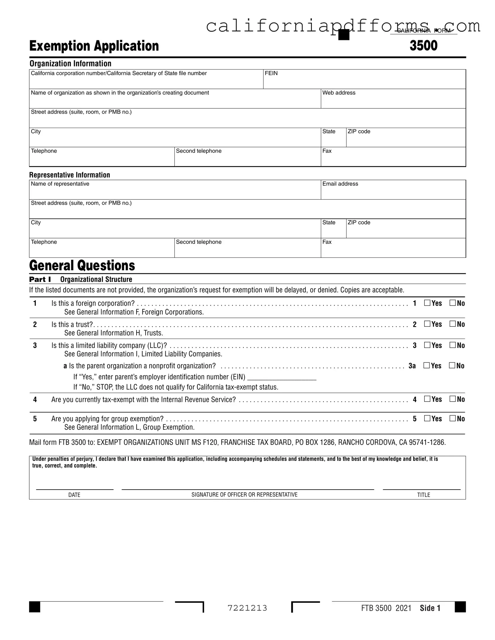 Download California 3500 Form