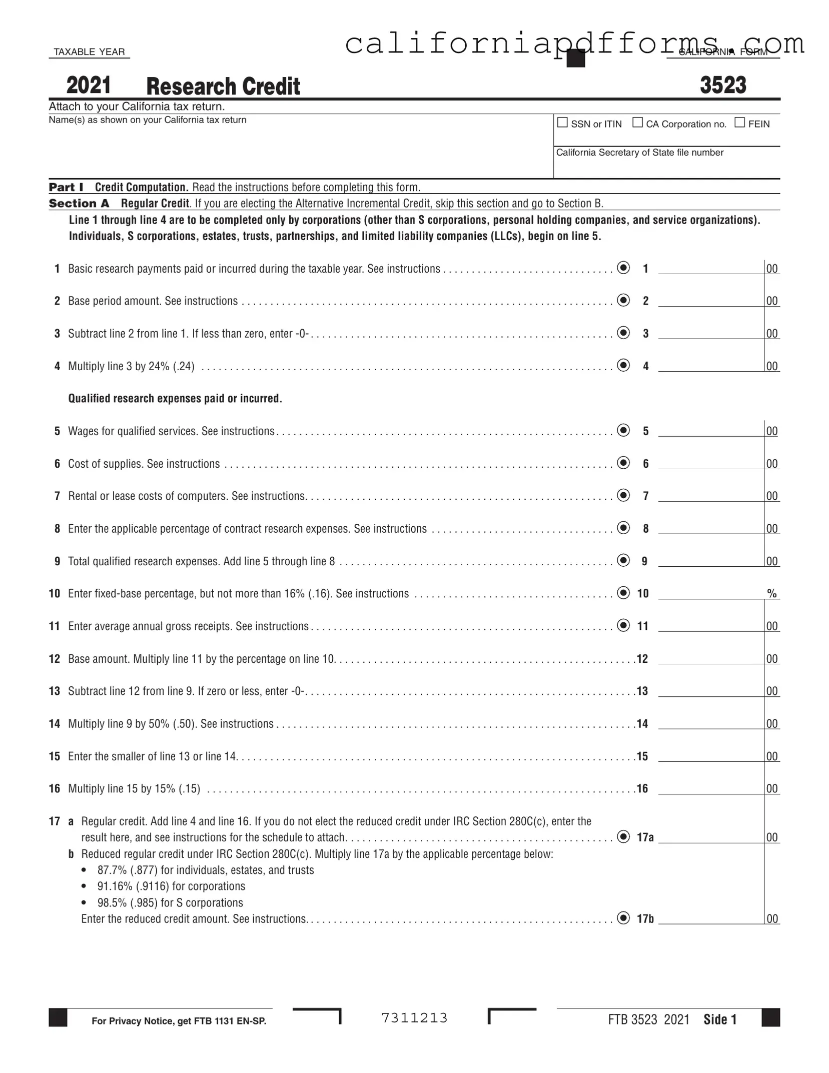 Download California 3523 Form