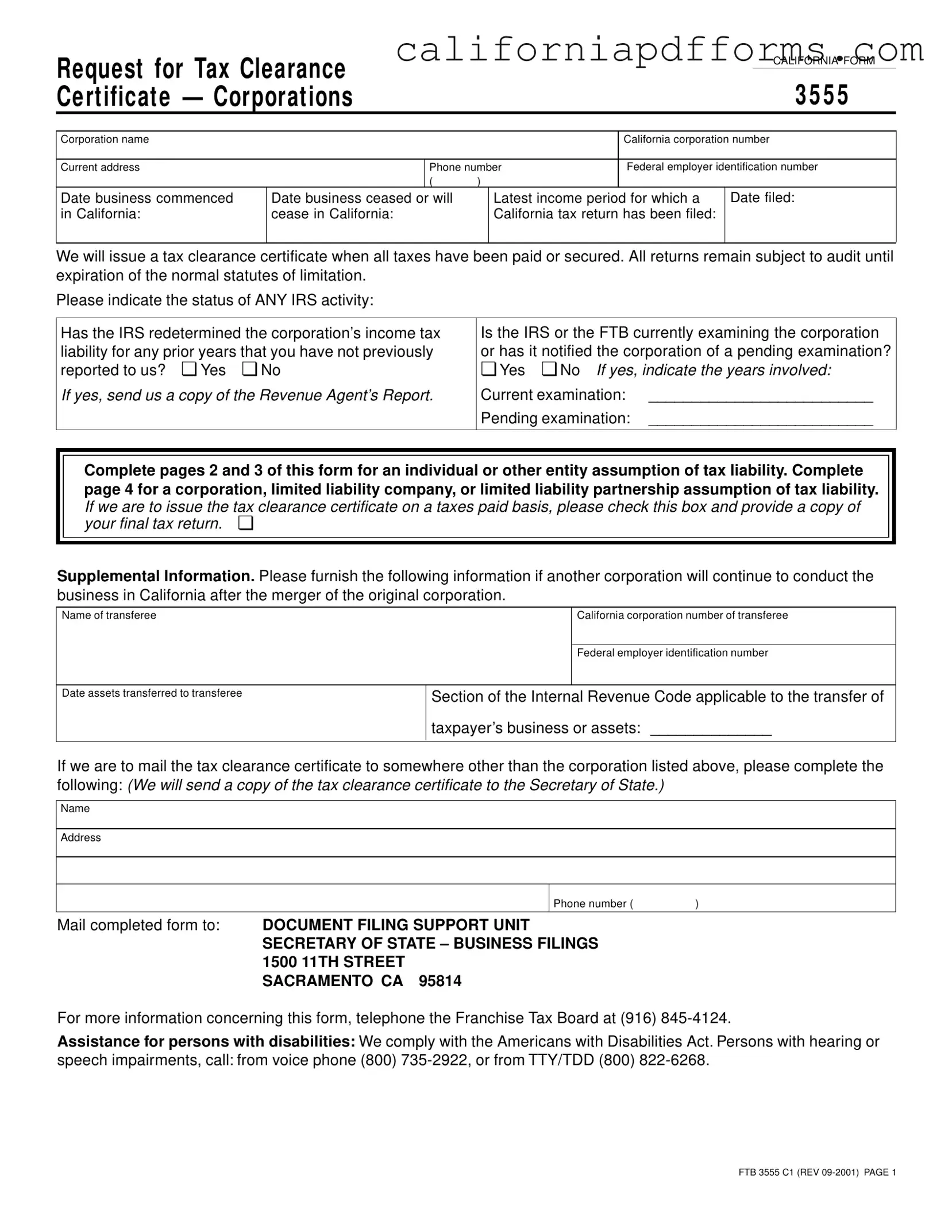Download California 3555 Form
