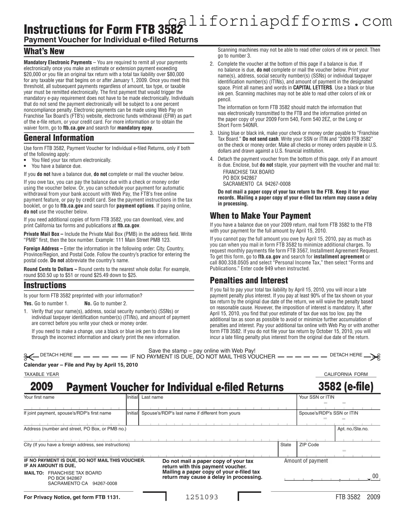 Download California 3582 Form