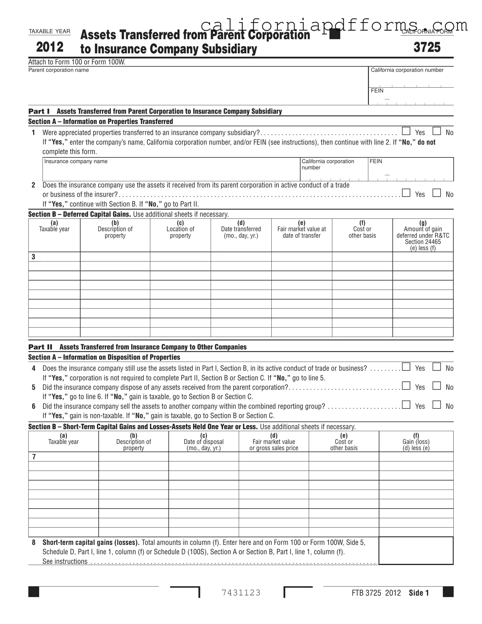 Download California 3725 Form