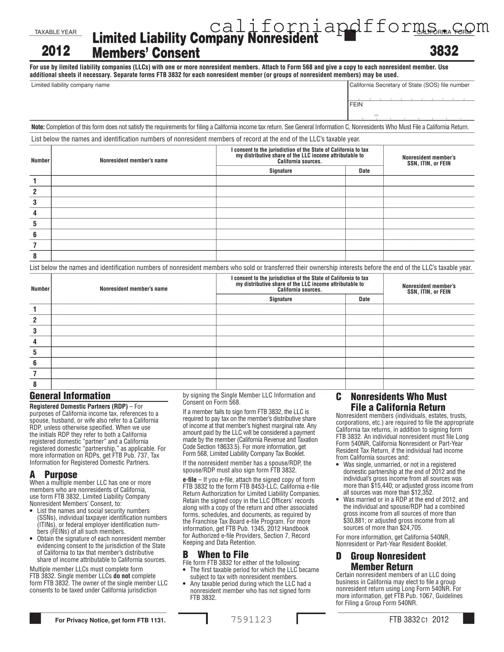 Download California 3832 Form