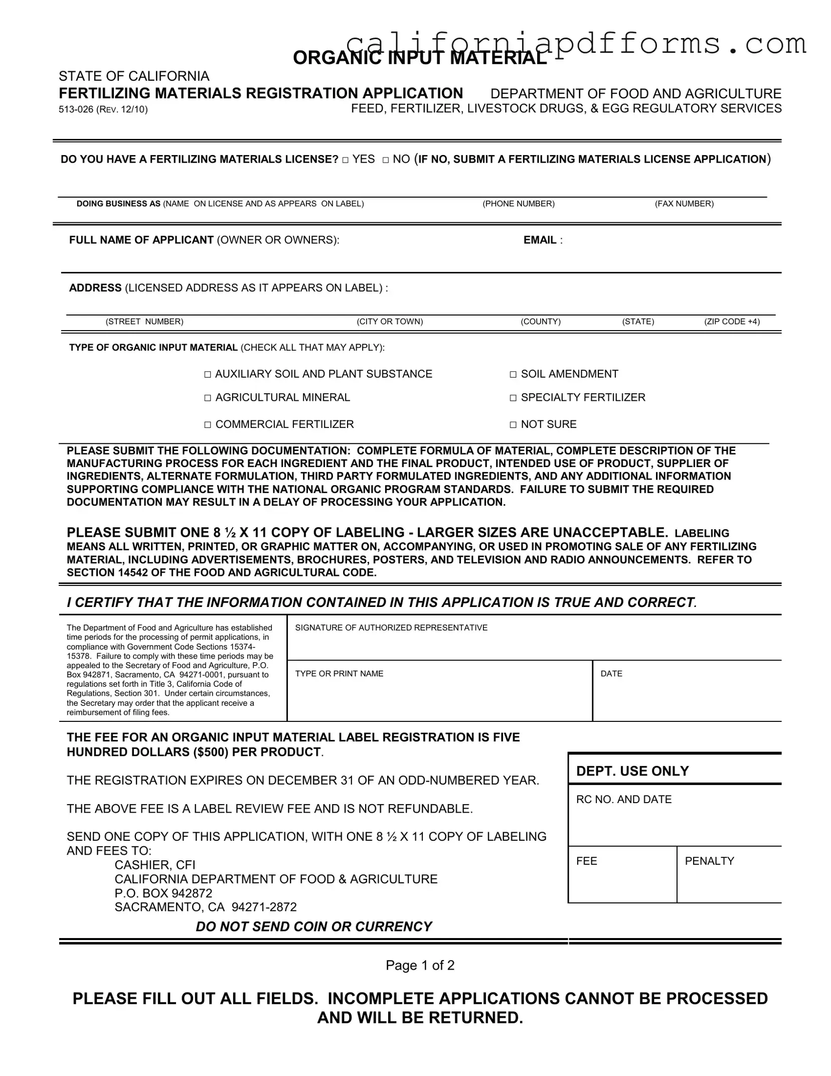 Download California 513 026 Form