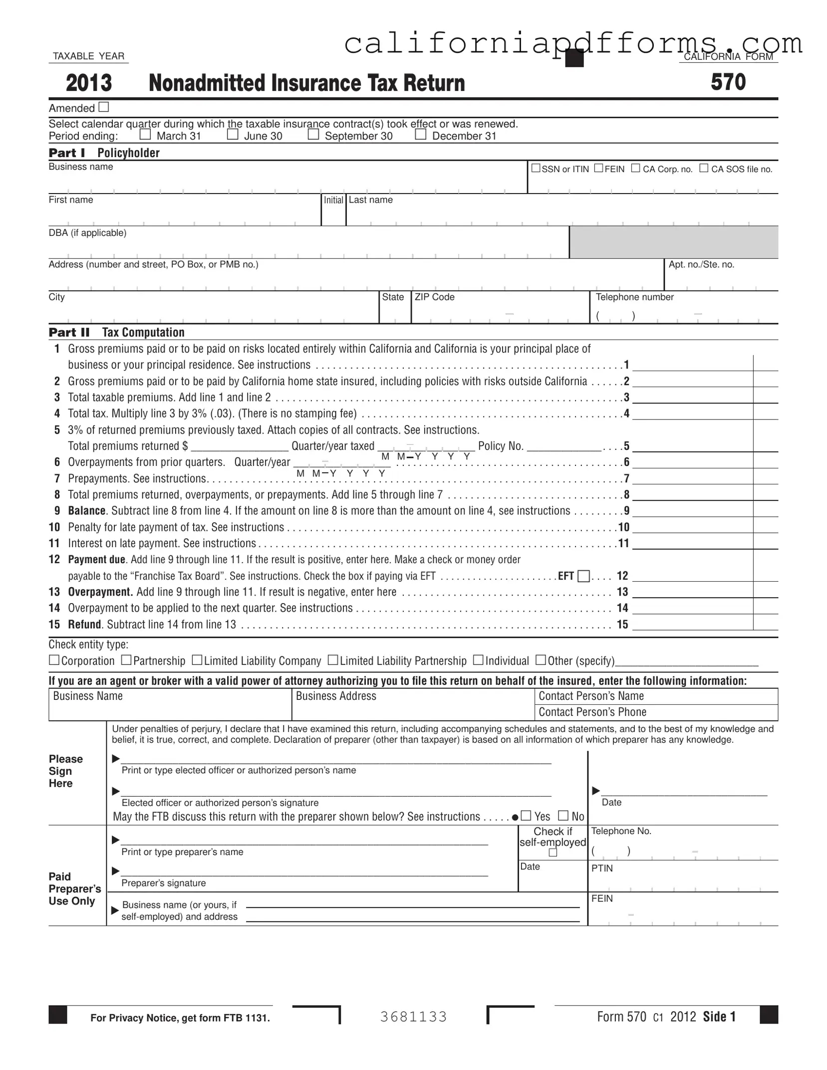 Download California 570 Form