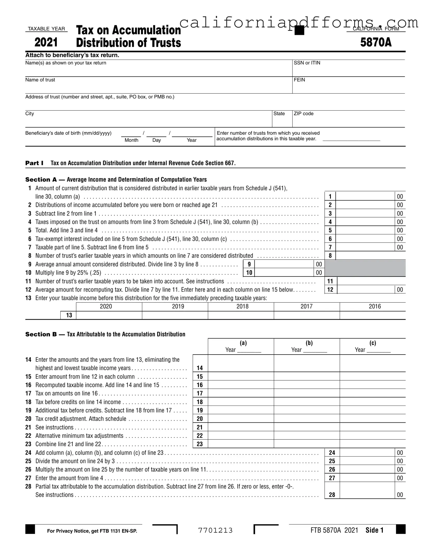 Download California 5870A Form
