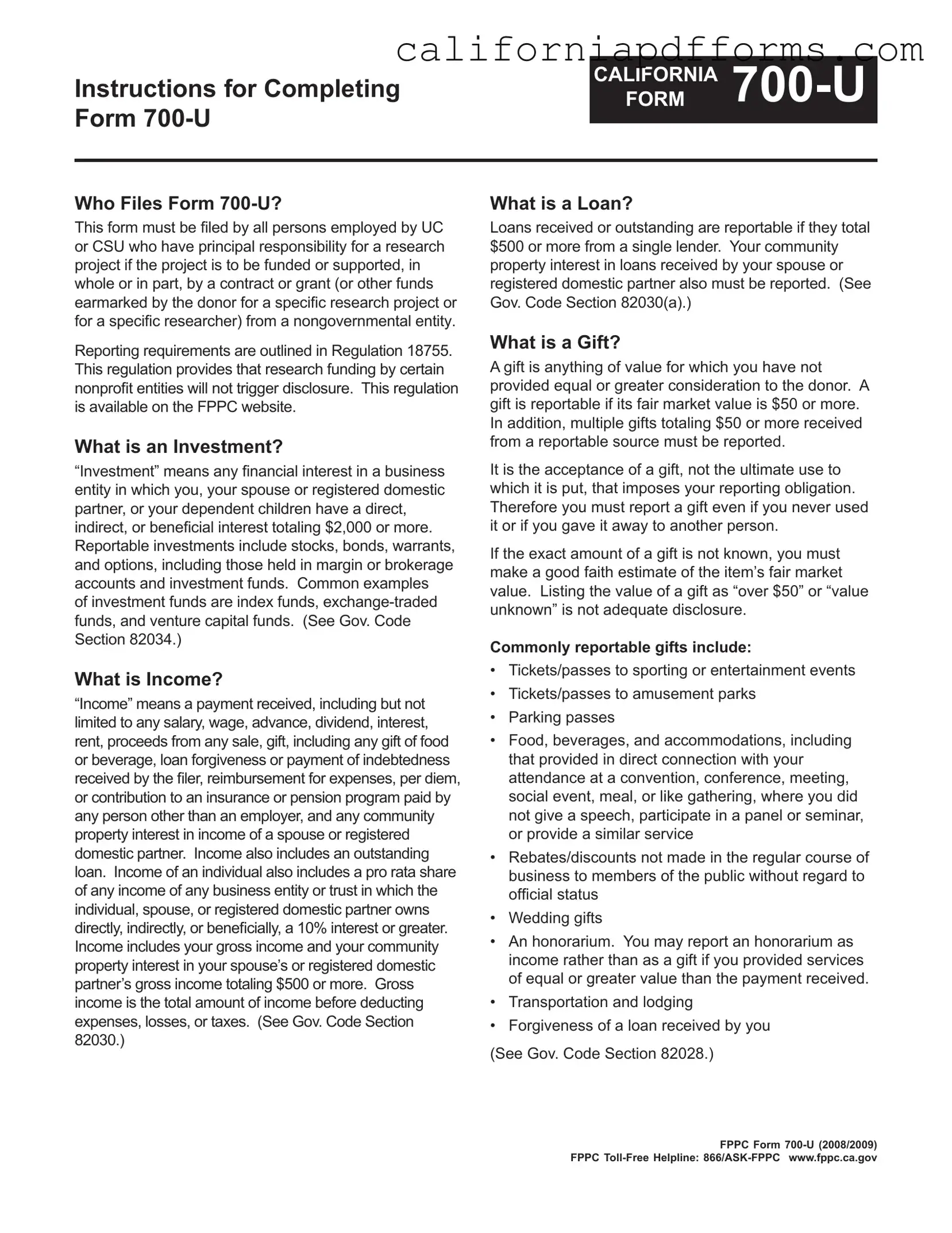 Download California 700 U Form