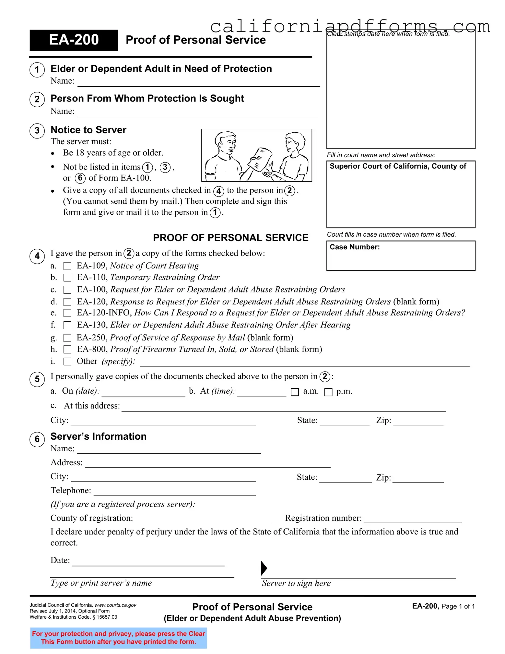 Download California Ea 200 Form