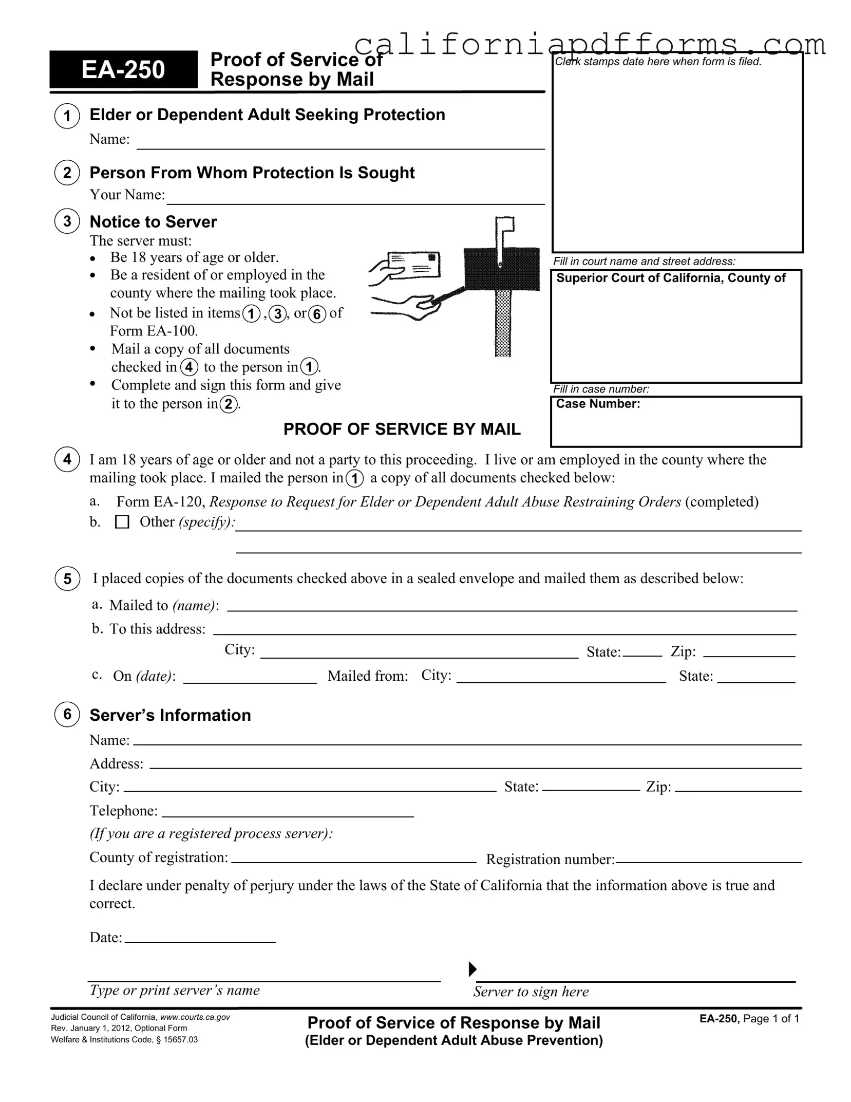 Download California Ea 250 Form