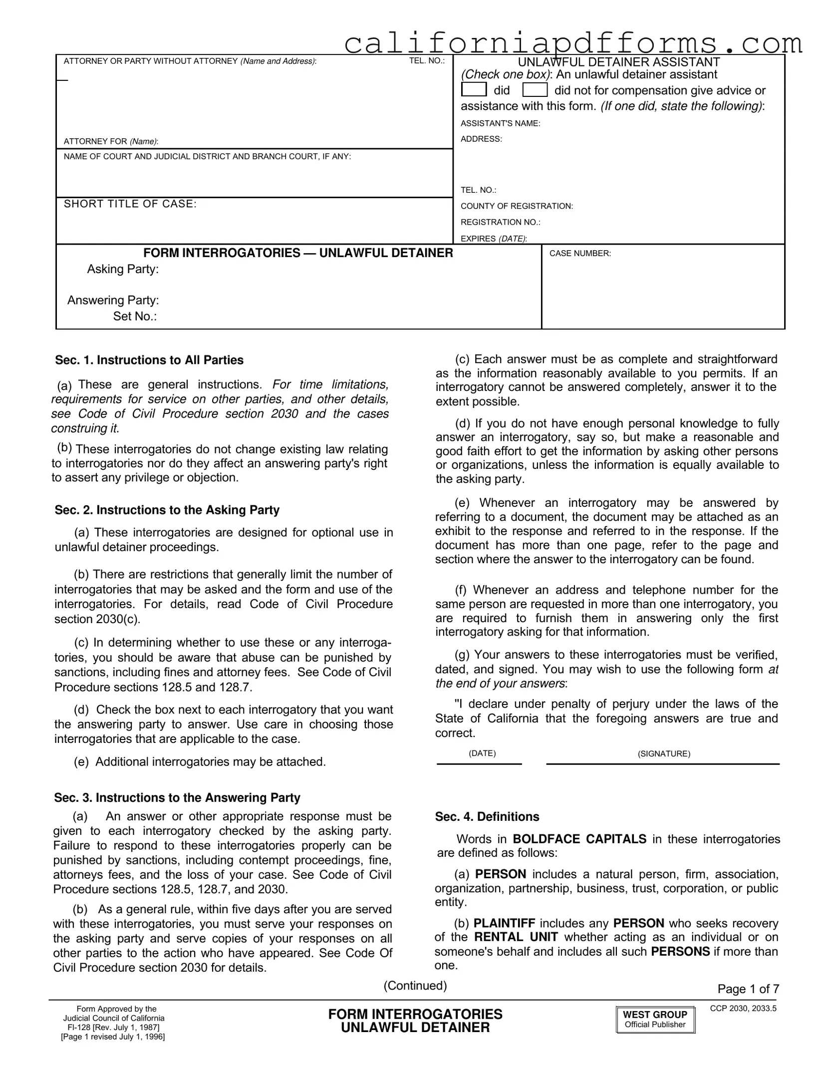 Download California Fi 128 Form