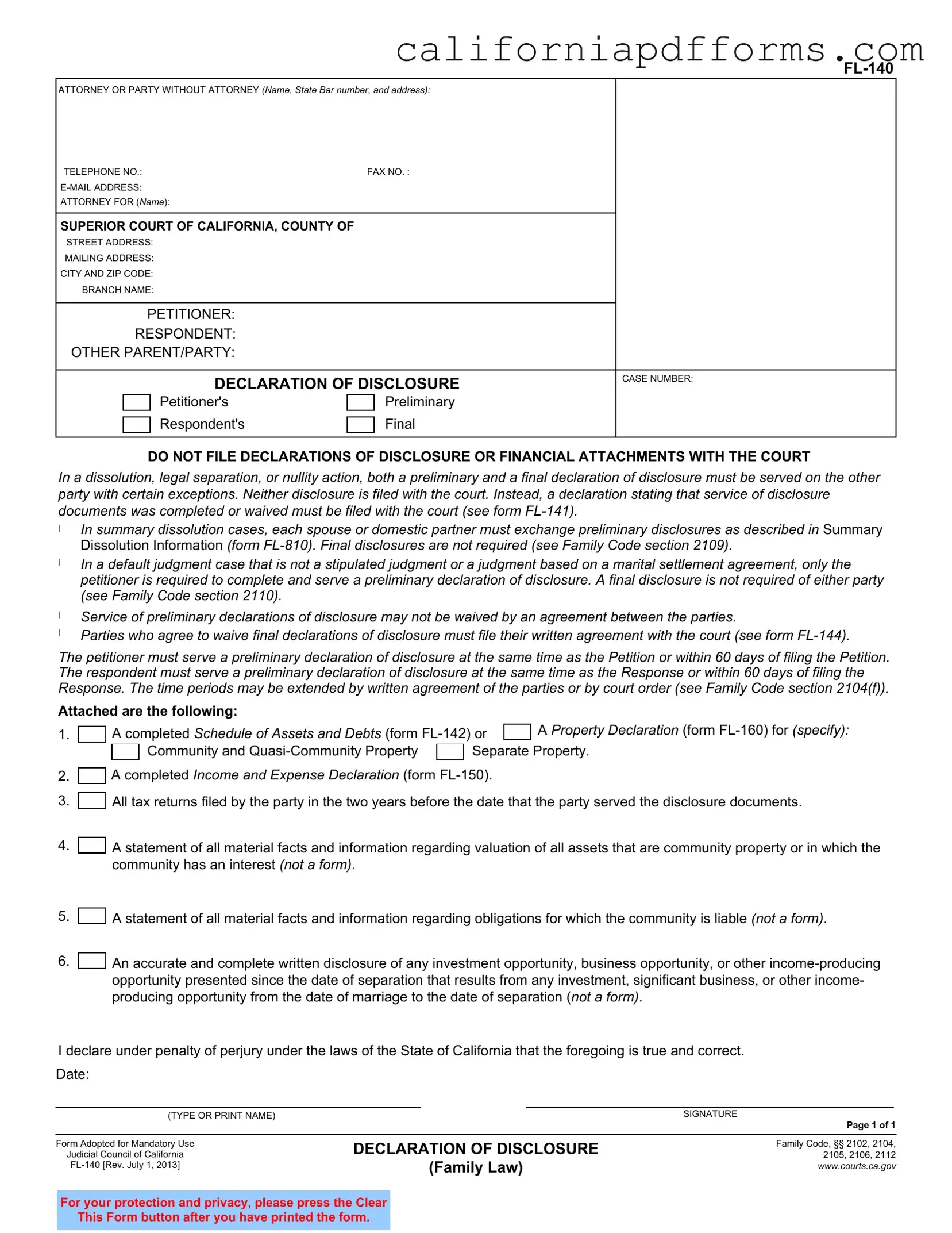 Download California Fl140 Form