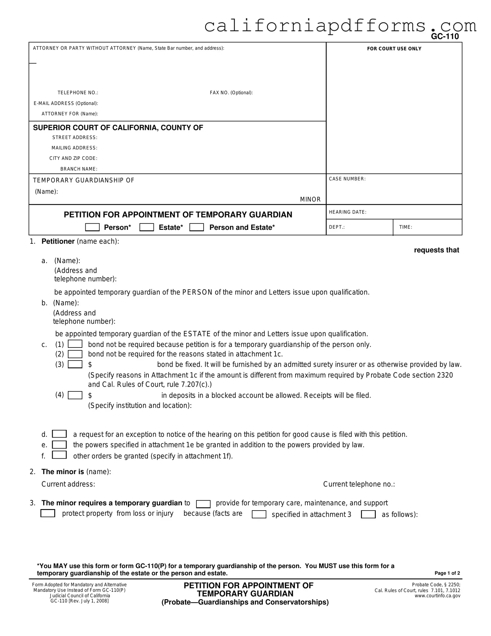 Download California Gc 110 Form
