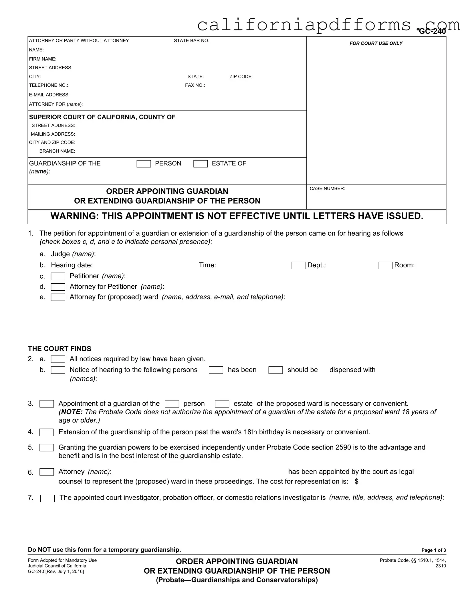 Download California Gc 240 Form