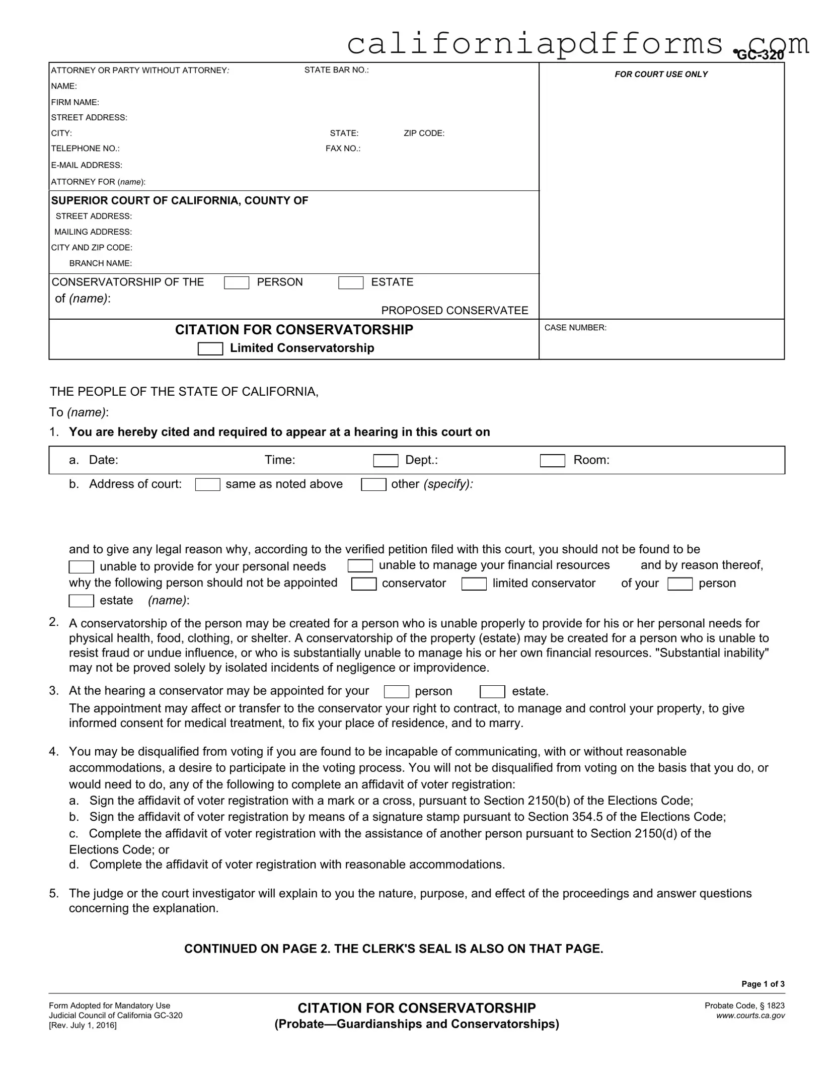 Download California Gc 320 Form