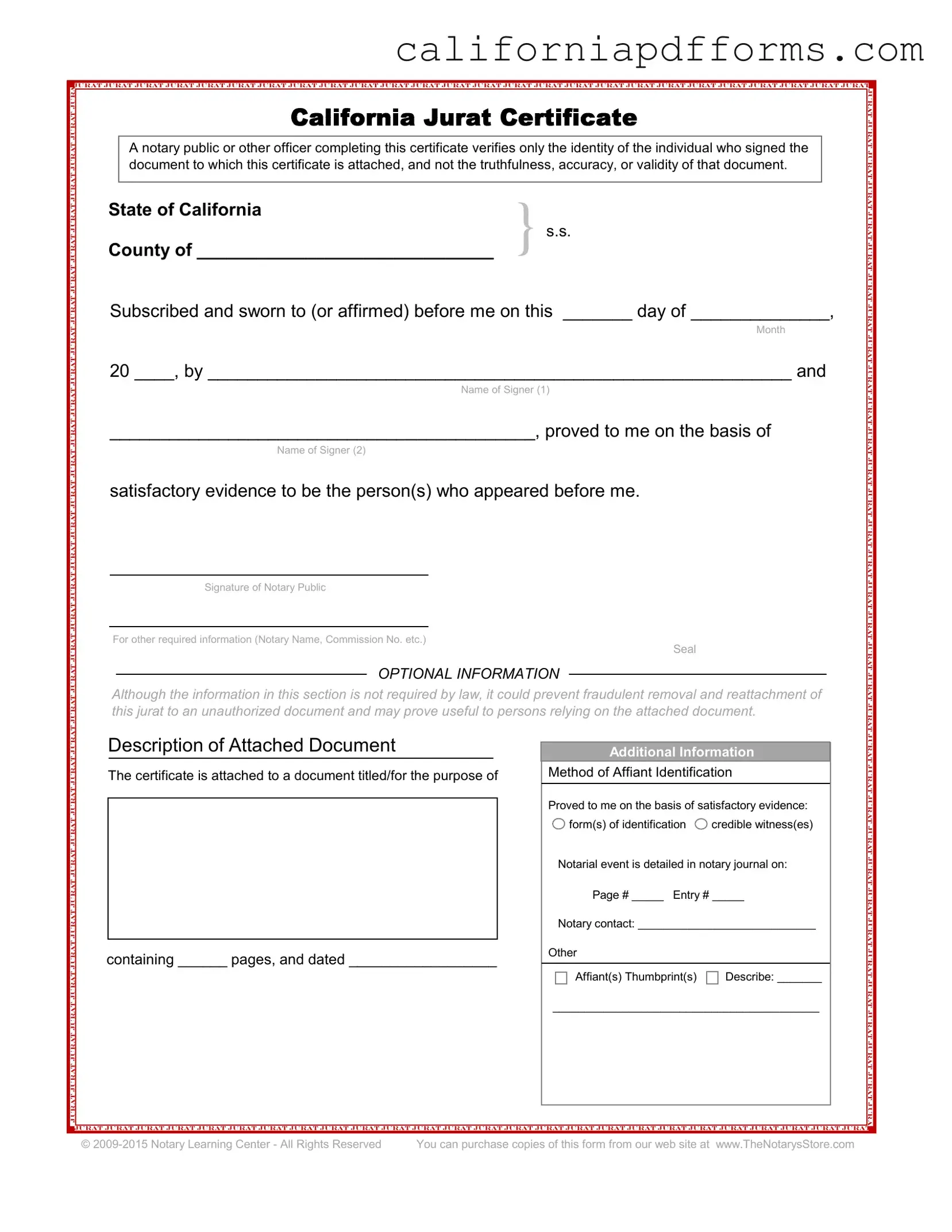 Download California Jurat Form