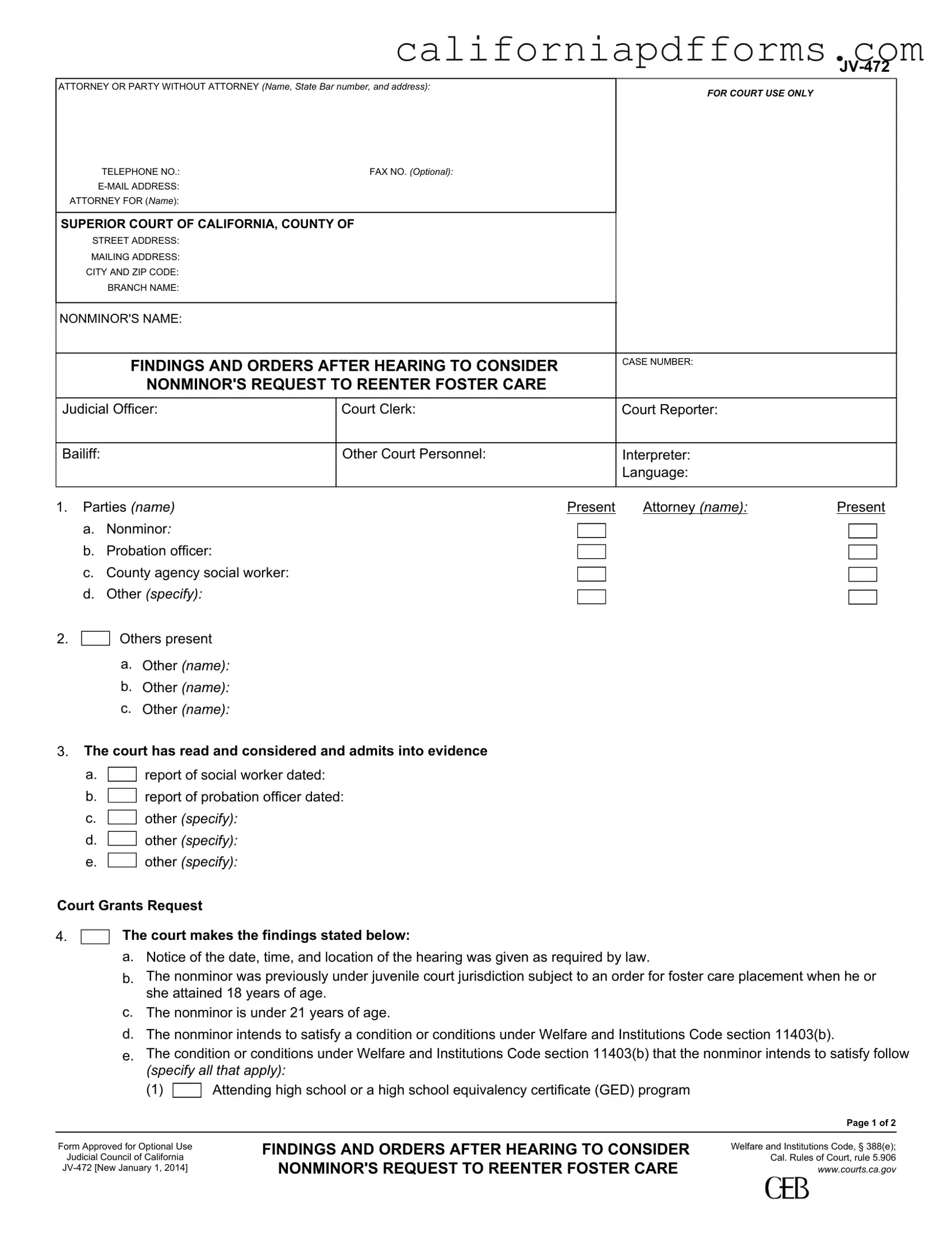 Download California Jv 472 Form