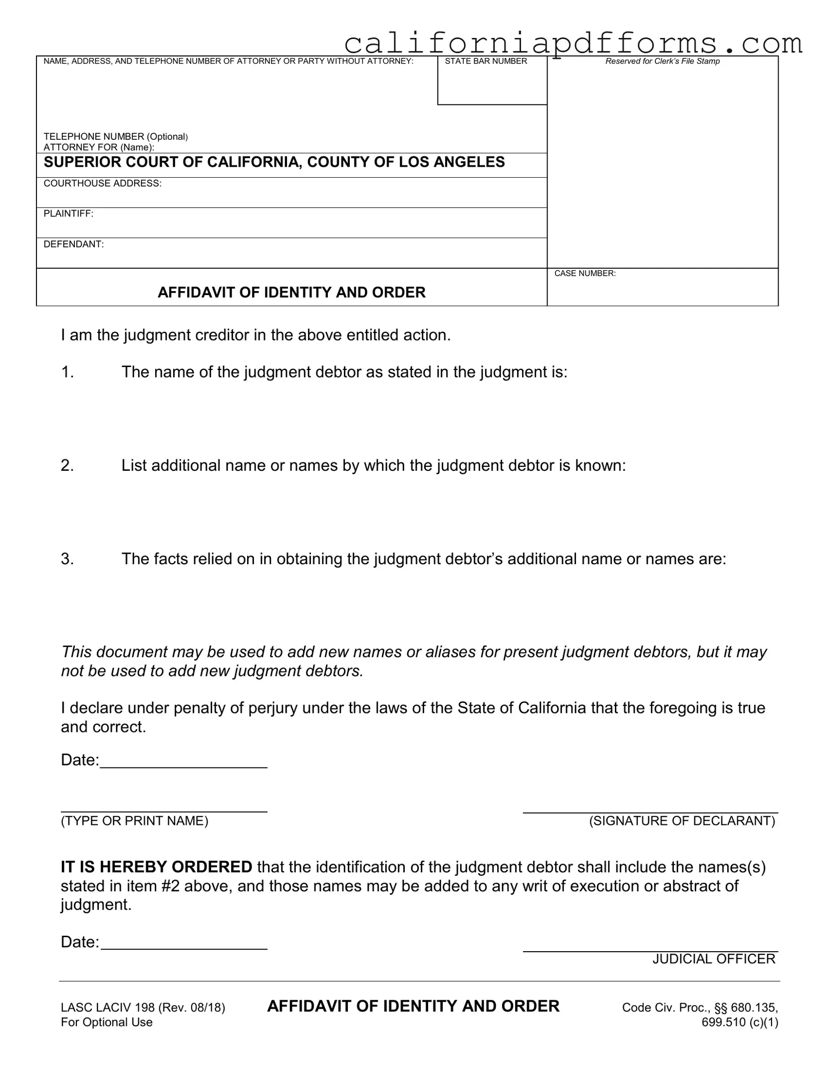 Download California Laciv 198 Form