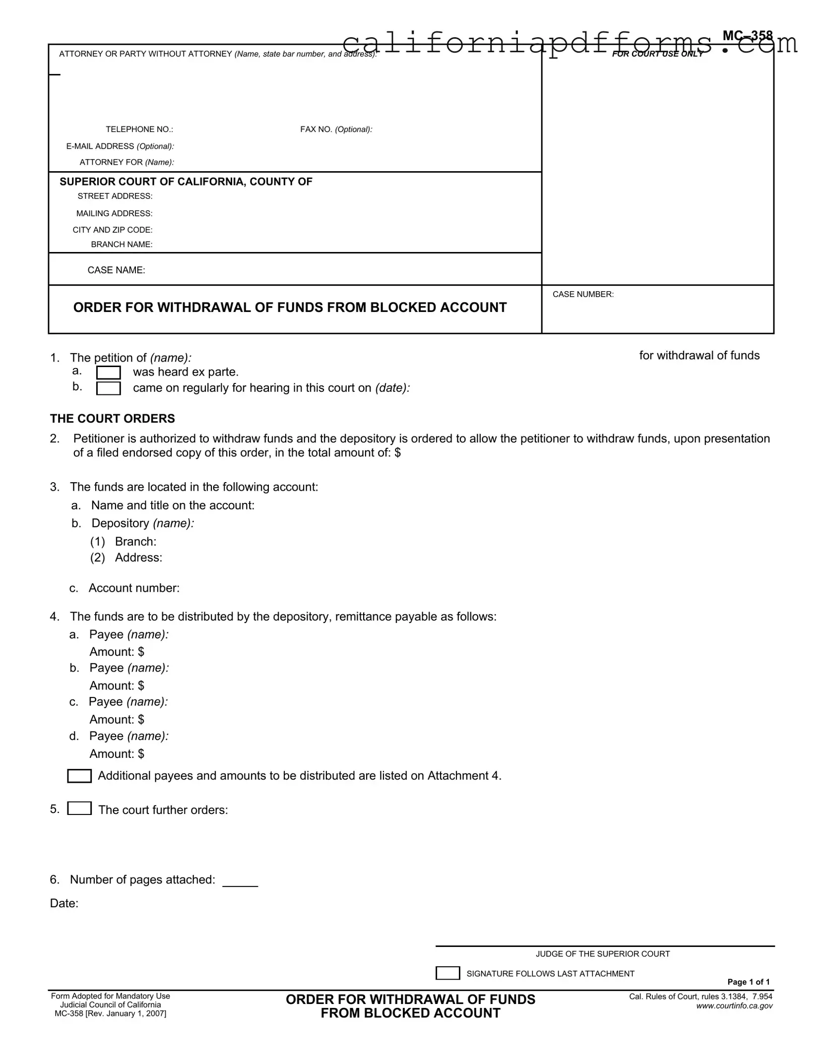 Download California Mc 358 Form