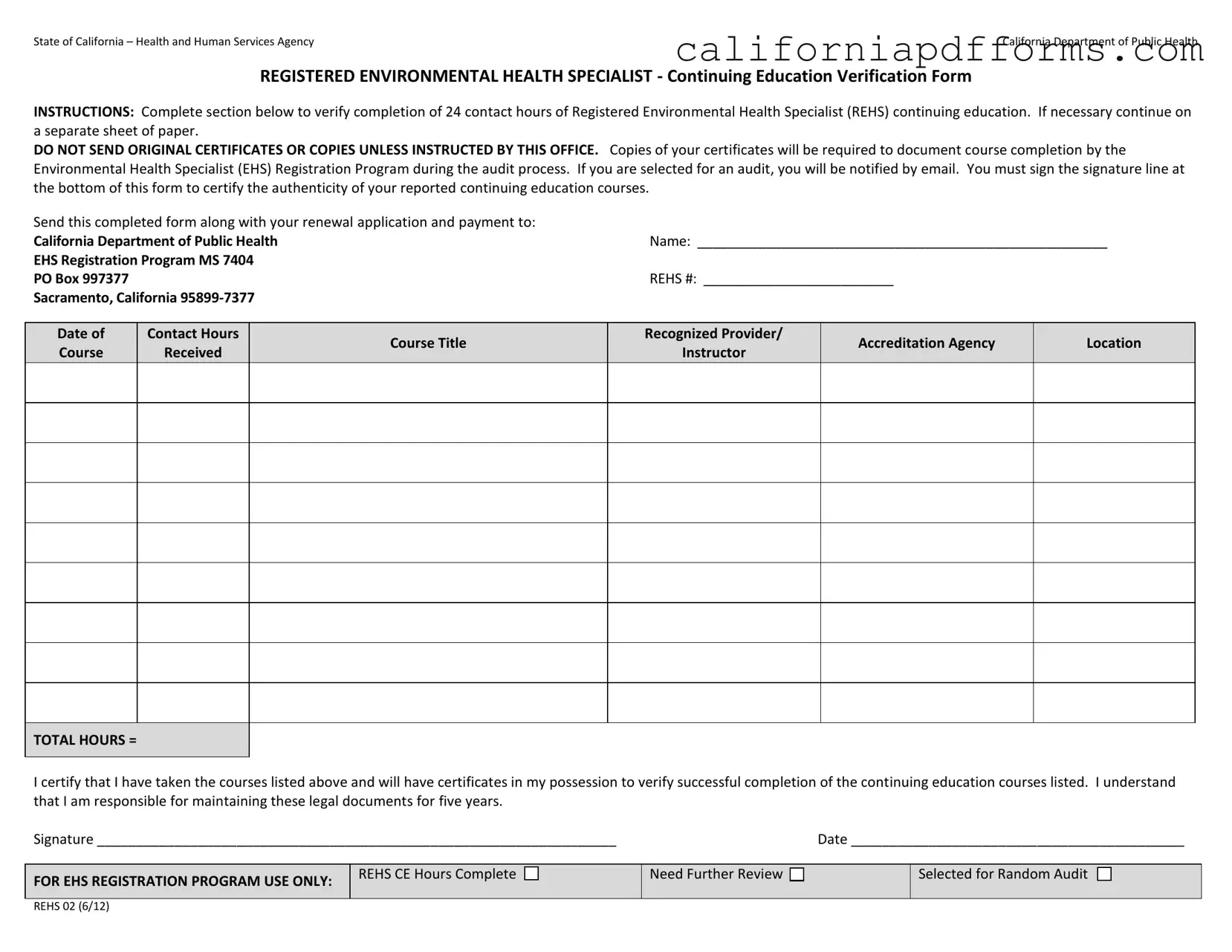 Download California Rehs 02 Form