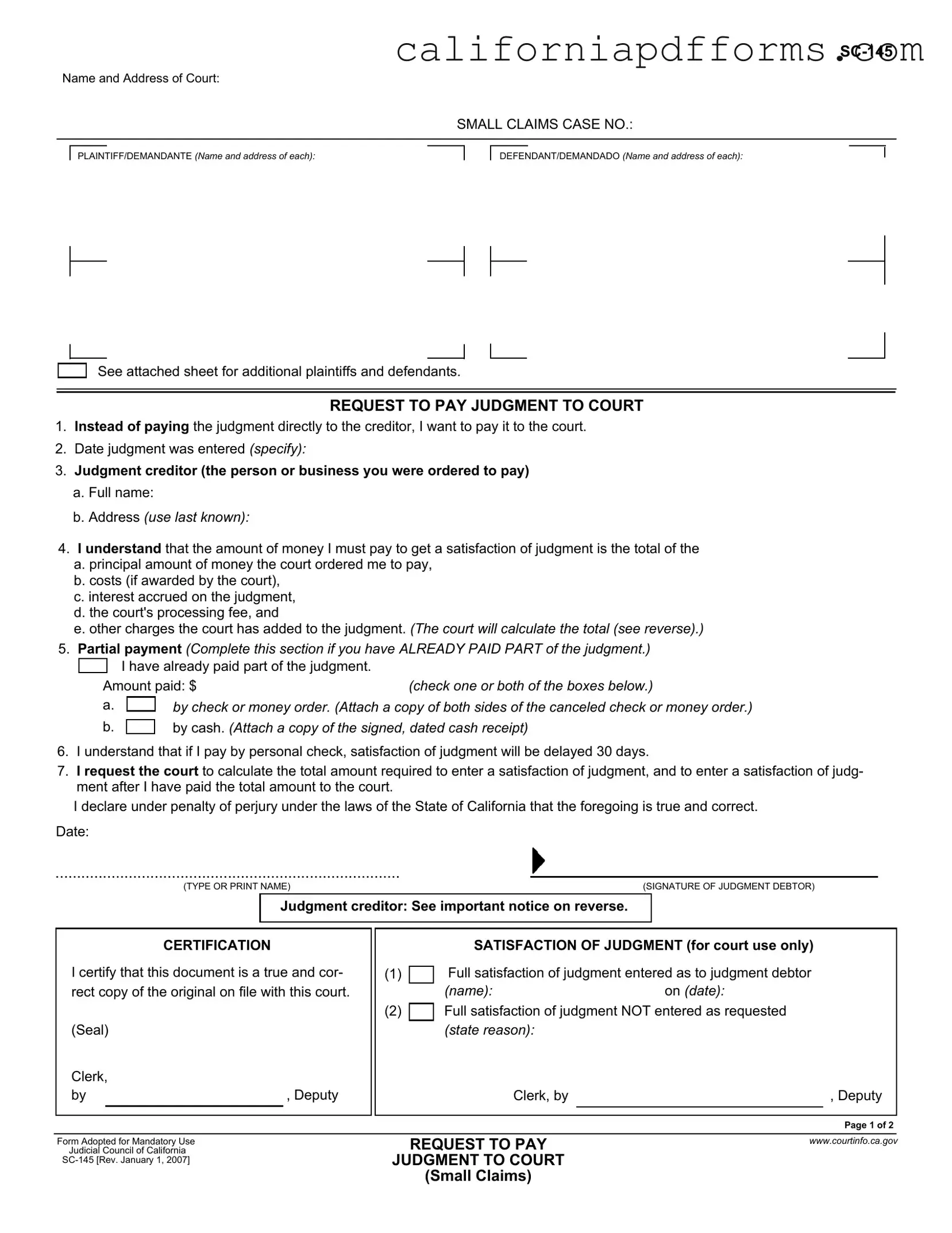 Download California Sc 145 Form