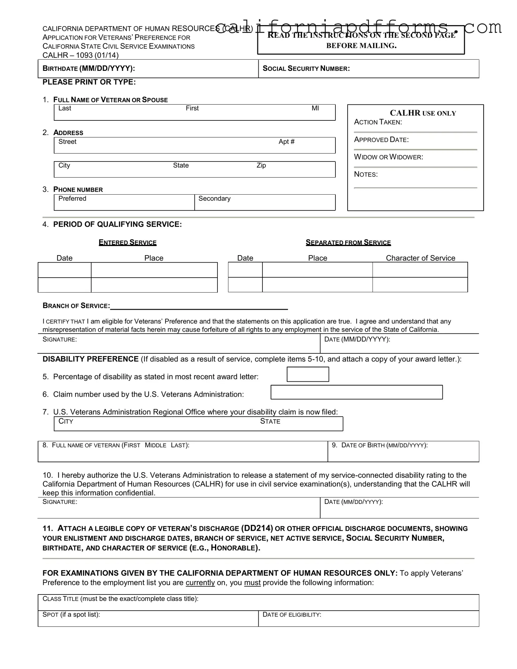 Download California Spb 1093 Form