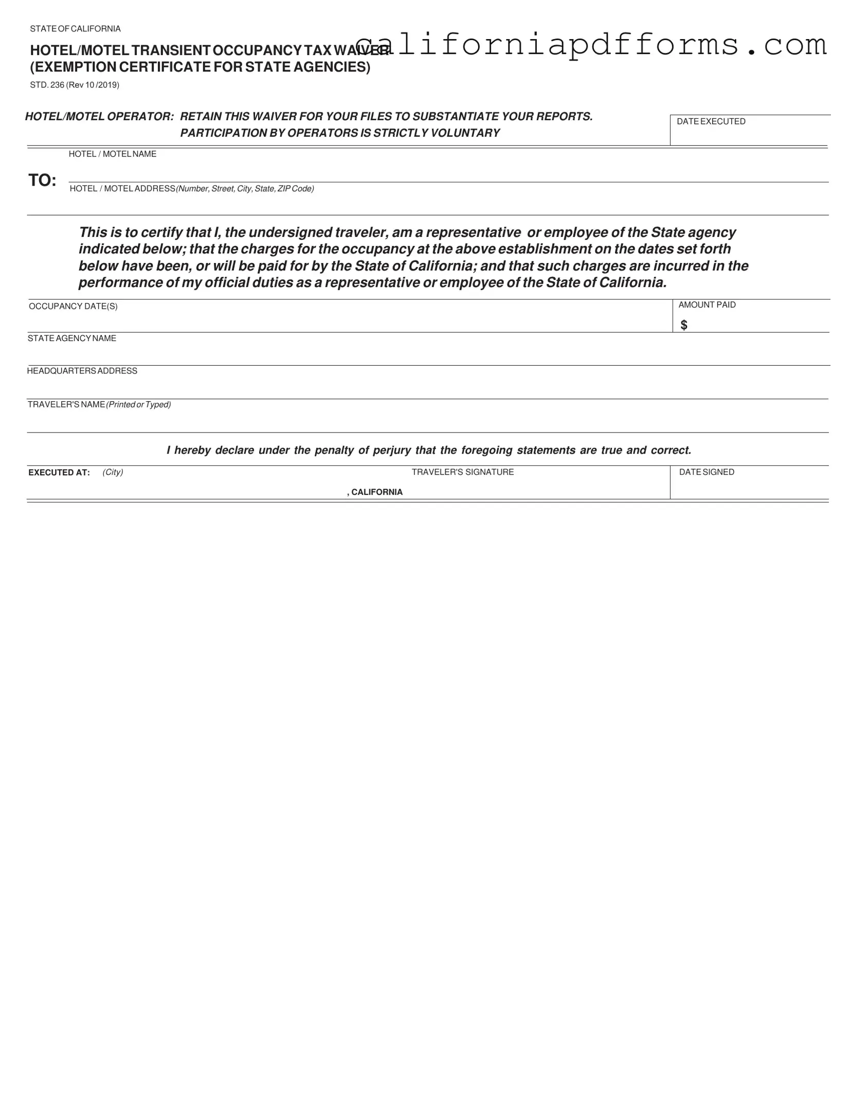 Download California Std 236 Form