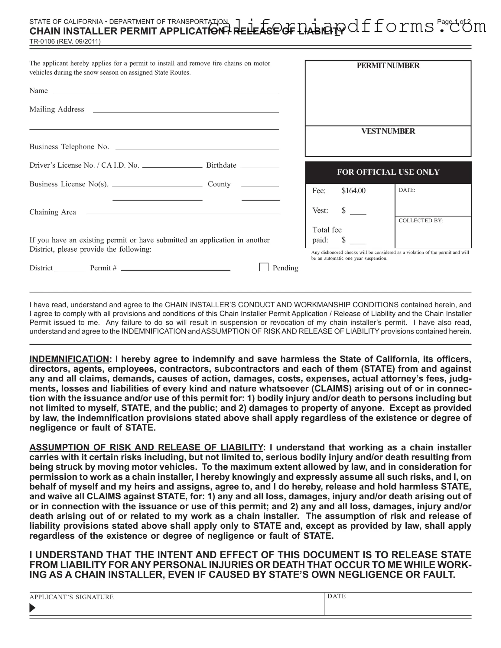 Download California Tr 0106 Form
