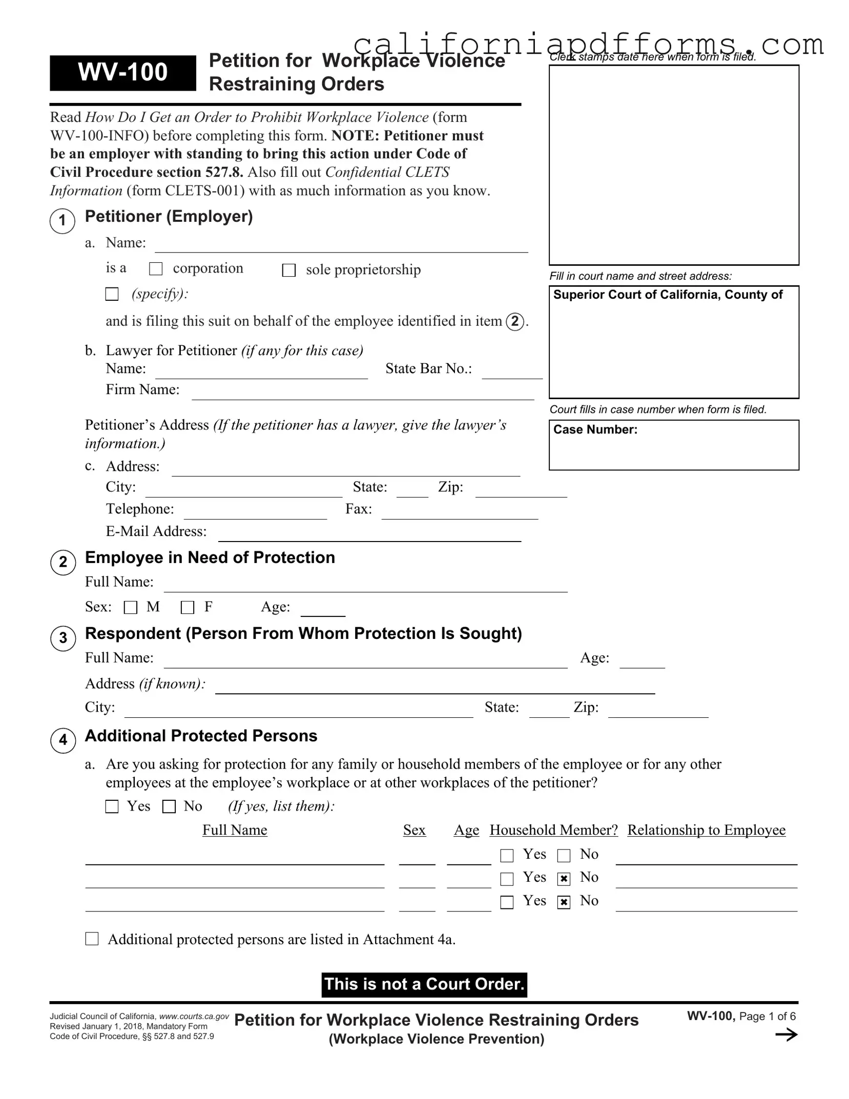 Download California Wv 100 Form
