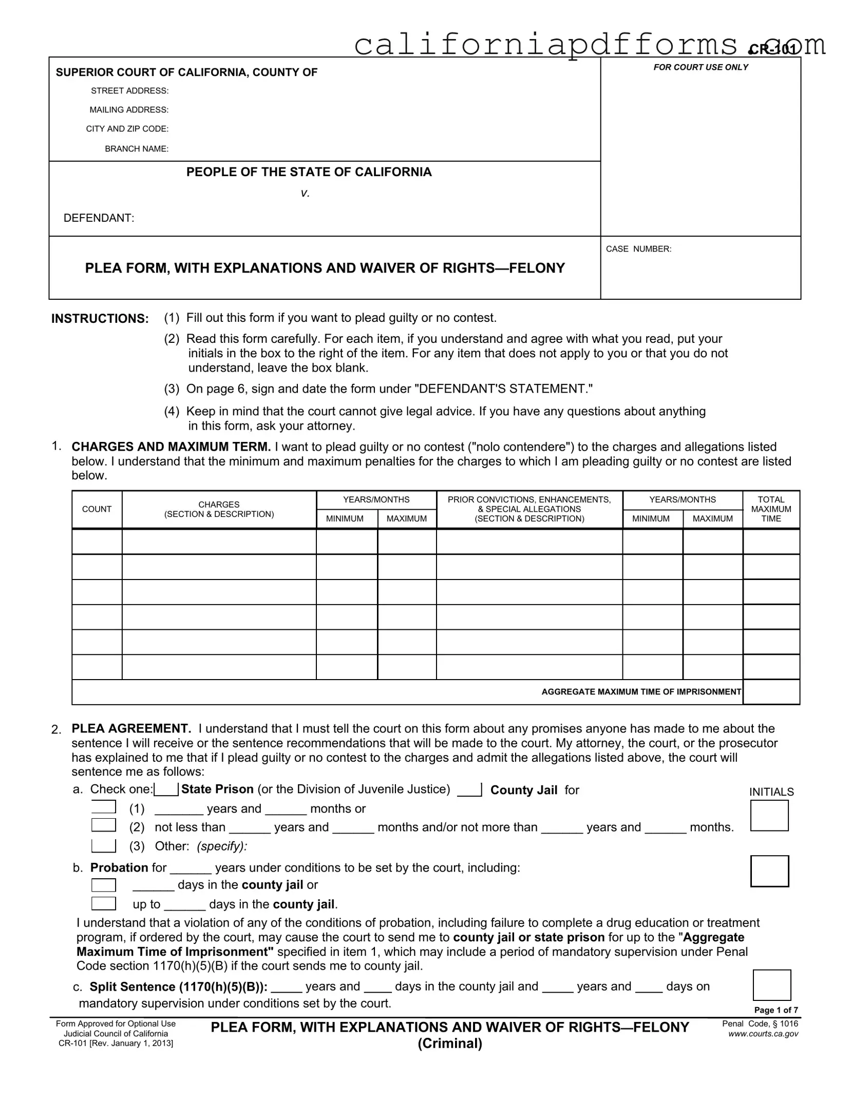 Download Cr 101 California Form