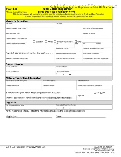 Download California 149 Form