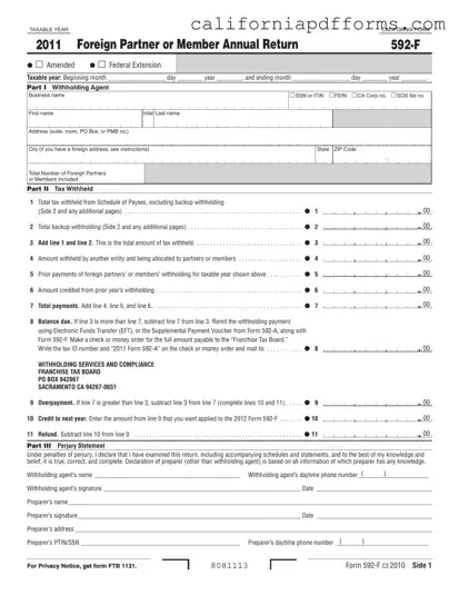 Download California 592 F Form