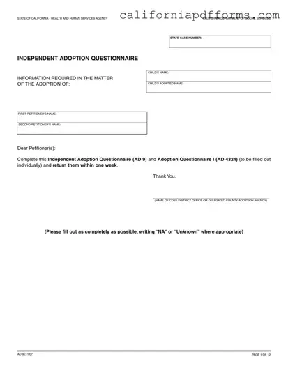 Download California Ad 9 Form