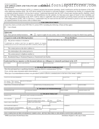 Download California Alternative Custody Form