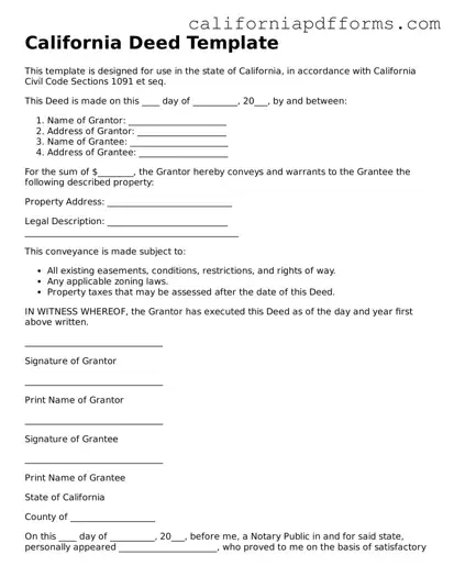 Official Deed Template for the State of California