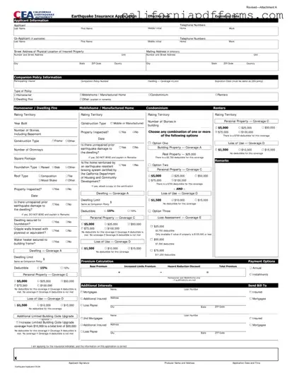 Download California Earthquake Authority Form