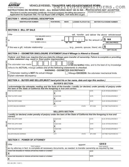 Download California Fotm Reg 262 Form