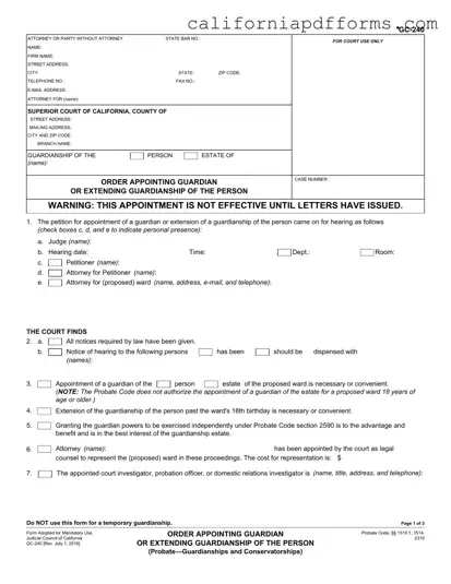 Download California Gc 240 Form