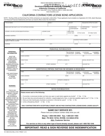 Download California Id 1060 Form