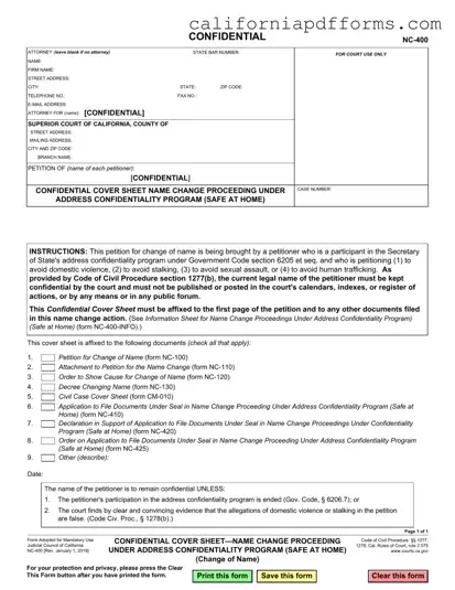 Download California Nc 400 Form