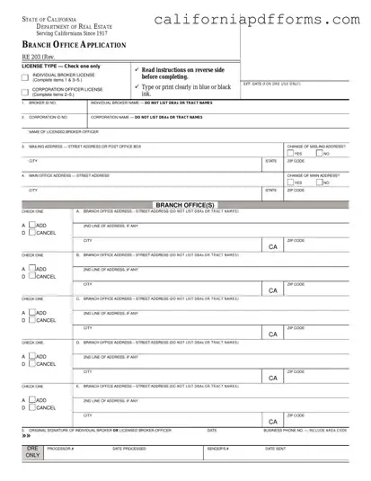 Download California Re 203 Form