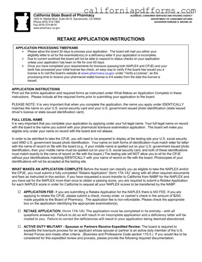 Download California Retake Form