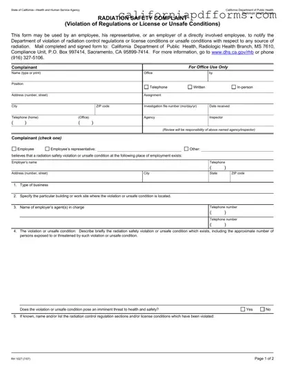 Download California Rh 1027 Form