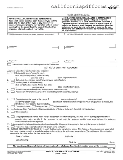 Download Sc 130 California Form